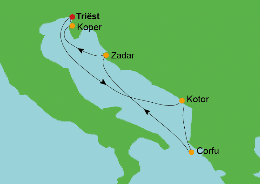 route mein schiff 4 aanbieding outlet Adriatische kust