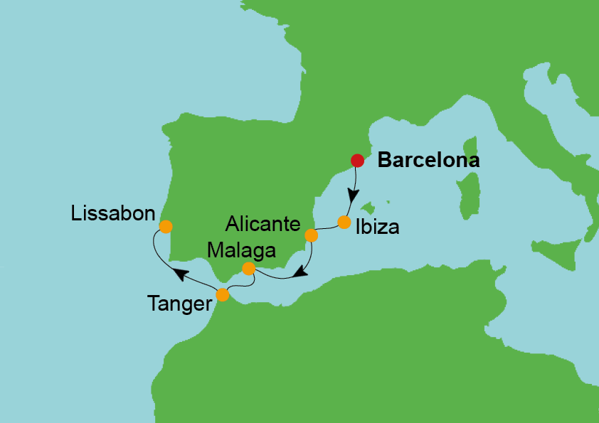 route Oosterdam 2 augustus aanbieding cruise outlet