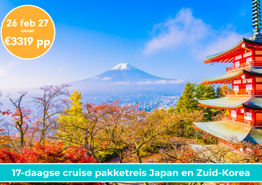 aanbieding Cruise outlet Holland America Line Japan en Korea februari 2027