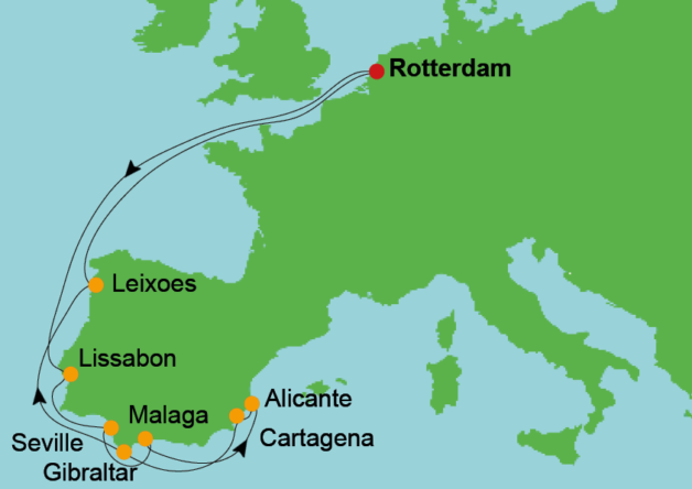 route Nieuw Statendam 21 november cruise outlet