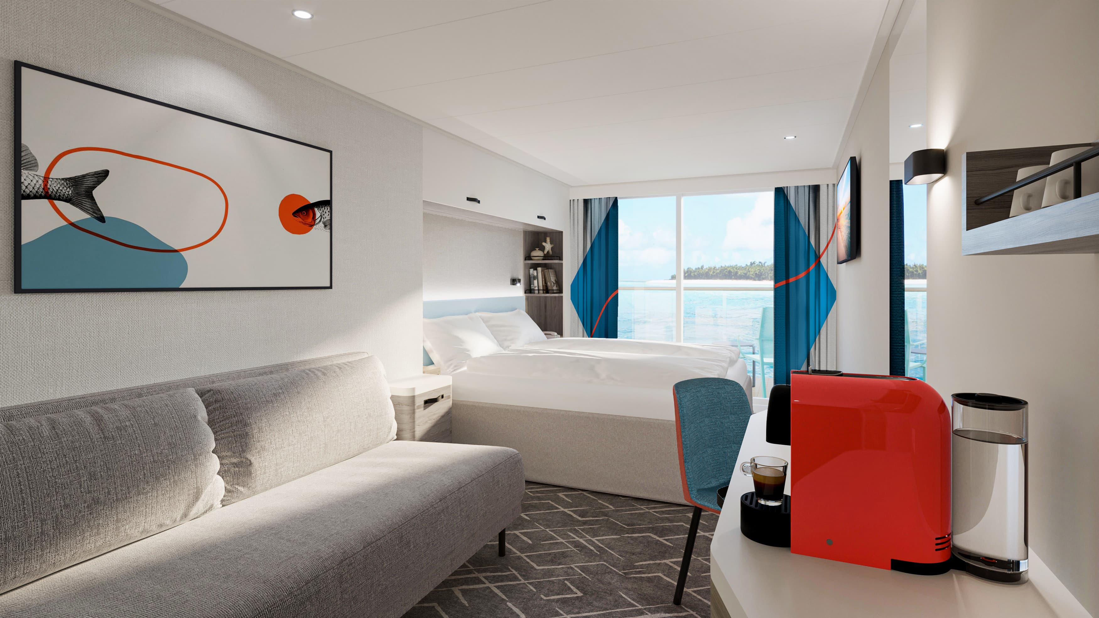 Balkonhut aan boord van Mein Schiff Relax